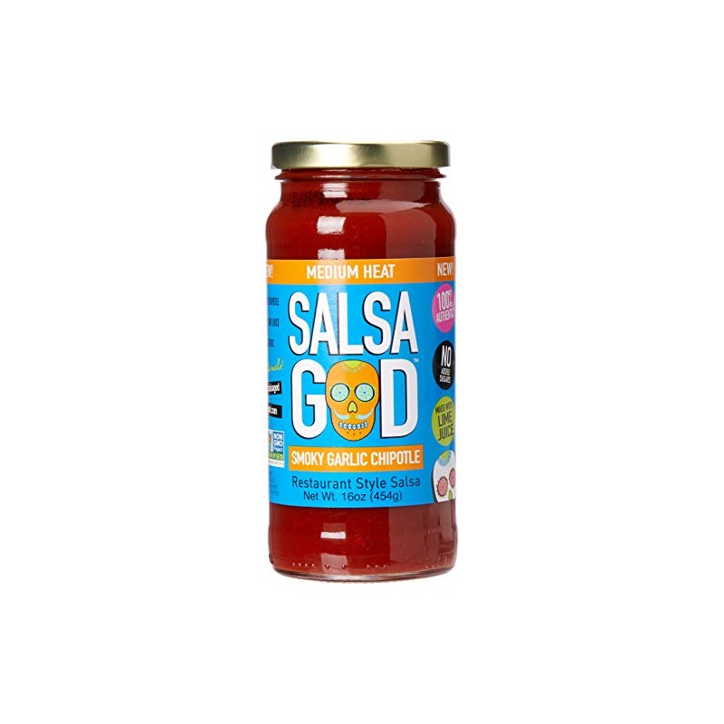 SALSA GOD Medium Smoky Garlic Chipotle Salsa, 16 OZ