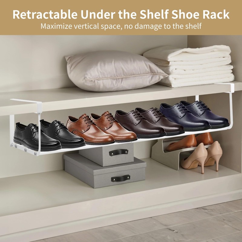 Homaisson Expandable Shoe Rack Organizer for Closet - 16.5”-31.5” Adjustable