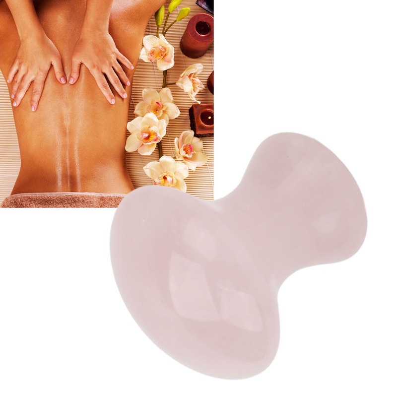 Scraping Stone Tool Mushroom Shape Pink Rose Quartz Gua Sha
