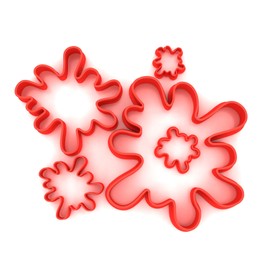 Custom Cutters Paint Splat Shape Cutters | Set of 5 Plastic Cutter for Baking, Fondant, Clay, Pastry, Icing, Jewellery (1.5/2/3/5/8CM)