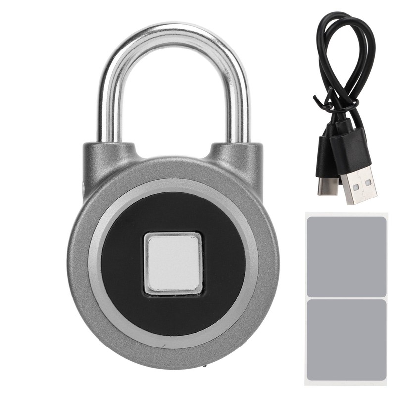 Fingerprint Padlock USB Charging Remote Authorization Unlocking Lock for Gym