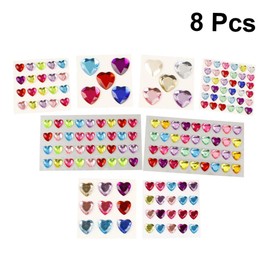 COHEALI 24sheets Acrylic Rhinestone Stickers Love Heart Shaped Decals Rhinestone Kit for DIY Crafts