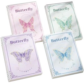 YIHUANYIFA 4Pcs Plastic Covers B5 Notebooks with Mini Binder Inner Paper Notebook Loose Leaf Journal, Planner for Gift Kid School Office Christmas Birthday (B5 4PCS -Blank)