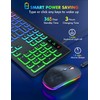Wireless Keyboard and Mouse Combo, RGB Backlit, Rechargeable & Light