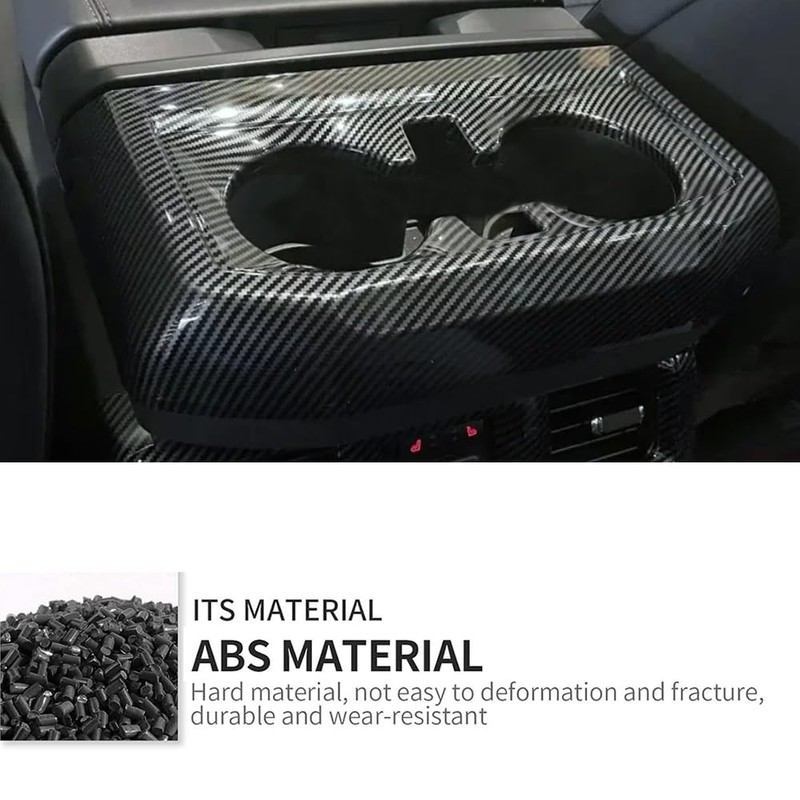 Keptrim ABS Carbon Fiber Gear Armrest Rear Cup Holder Trim