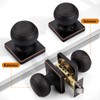 Probrico Oil Rubbed Bronze Square Door Knobs, Passage Door Knobs