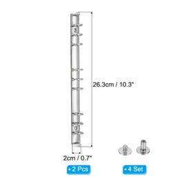 PATIKIL 9 Holes Ring Binder, B5 Notebook 20mm Book Binding Kits Planner Maker Binder Ring Clip Mechanisms with Screw for Journal Bill Paper, Silver, 3 Set