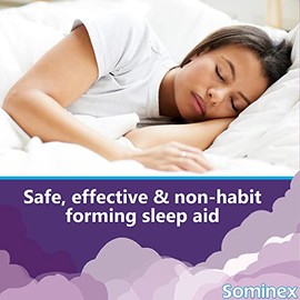 Sominex - Ayuda nocturna para dormir con difenhidramina HCI, 32 unidades, segura, eficaz y sin formación de hábitos