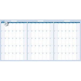 90-Day Quarterly Dry-Erasable Calendars by PlanetSafe Calendars. Includes Marker and Eraser.Best in its Class. Non-ghosting, Non Staining Horizontal 36" x 56", Sky Blue