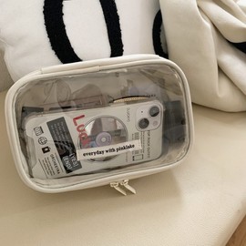 Cool Summer Transparent PVC Beach, Travel & Cosmetic Shoulder Bag for Water Play - Free Size, Solid Color Bag 10ea