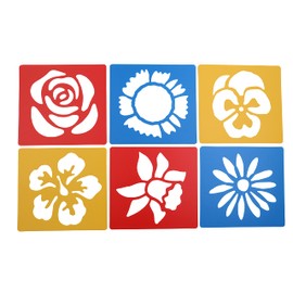 Washable Plastic Stencils | Flowers Themed | Pack of 6 Flowers