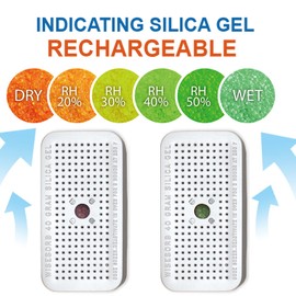 Wisesorb Silica Gel Canister, 40 Gram Silica Gel Desiccant Canister (Orange to Green), Reusable Desiccant Dehumidifier, Pack of 6