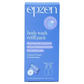 Epzen Body Wash Powder-to-Gel Refill Pack (Coconut Cream & Vanilla Bean) Sachets 20g X 2