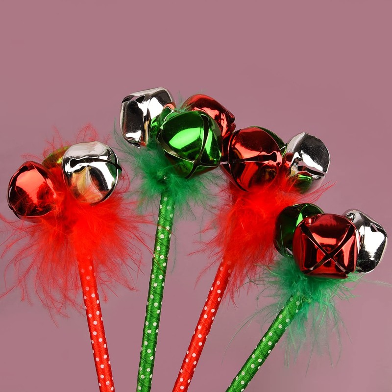 MFUOE 6 Pieces Christmas Pen Christmas Jingle Bell Ballpoint Pen