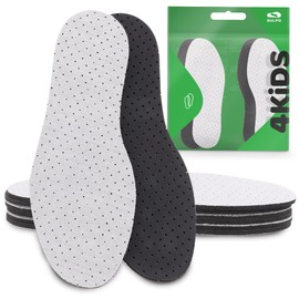 SULPO Activated Carbon Insoles for Sweaty Feet Shoe Insoles Grey - 4 Pairs Size 28-35 (29)