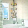 HAMITOR Corner Shower Caddy Tension Pole: Rustproof 4-Tier Bathroom Organizer