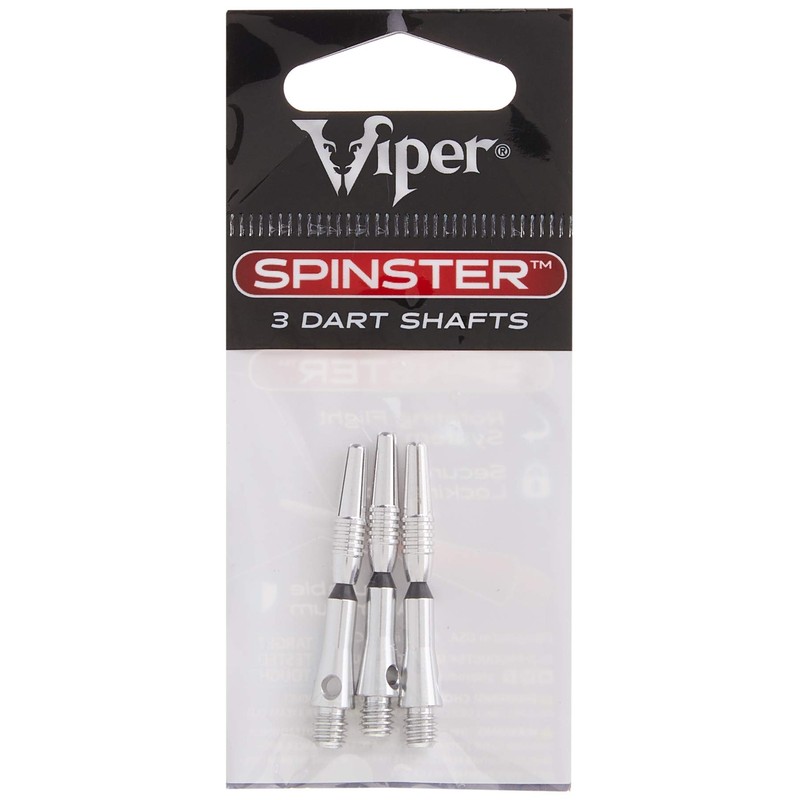 Viper Spinster Aluminum Dart Shaft: Short (SH), Silver, 3 Pack