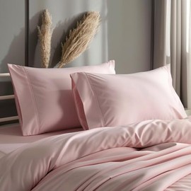 Sweet Sheets® King Pillowcases - Ultra Soft | 1800 Thread Count Feel | Wrinkle & Fade Resistant | Eco-Friendly | Multiple Colors (Light Pink)