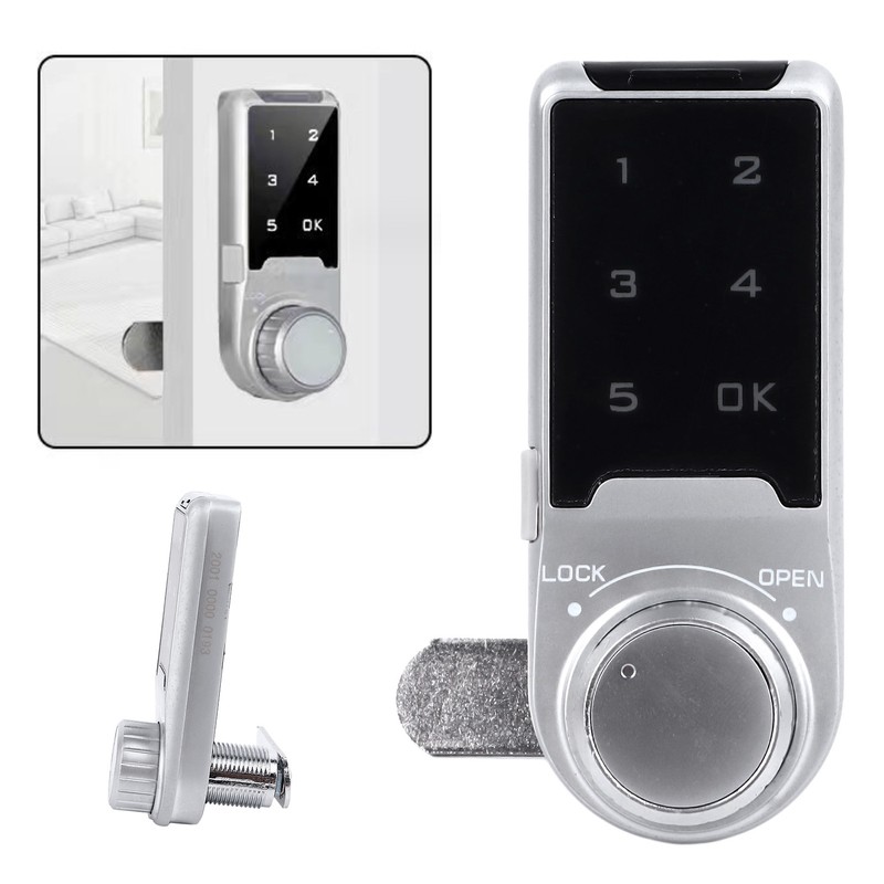 Touch Digital Password Keypad Cabinet Lock 30mm Silver Electronic Anti