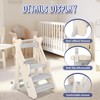 Foldable Toddler Tower, Toddler Kitchen Step Stool Helper, Height-Adjustable Foldable