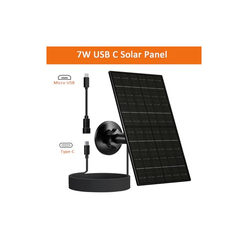 Zivif 7W Solar Charger for Security Cameras - IP65 Waterproof