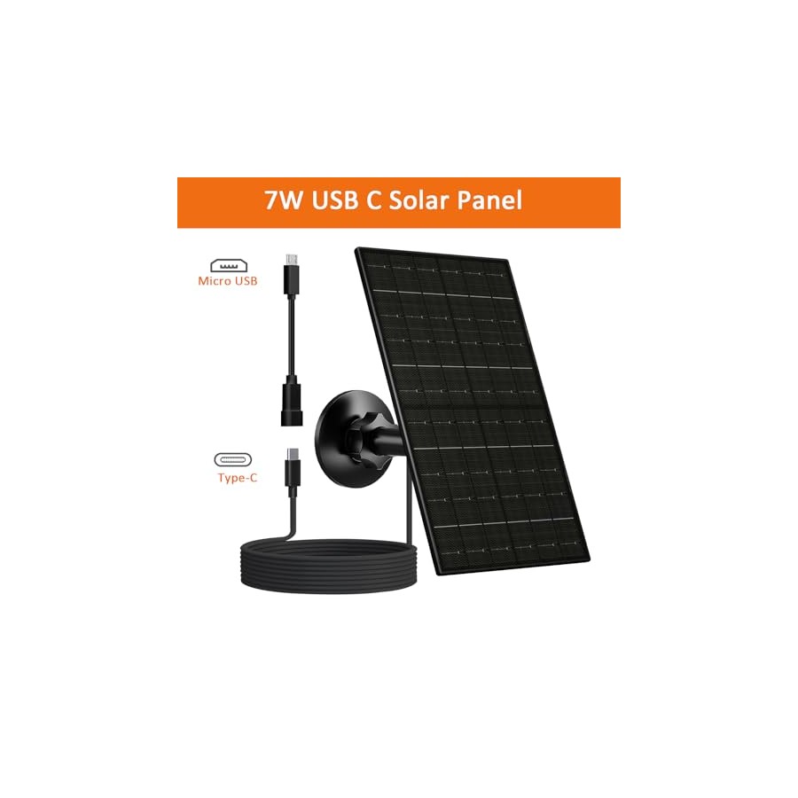 Zivif 7W Solar Charger for Security Cameras - IP65 Waterproof