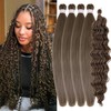 Ash Brown Braiding Hair Pre stretched Synthetic Boho Hair for