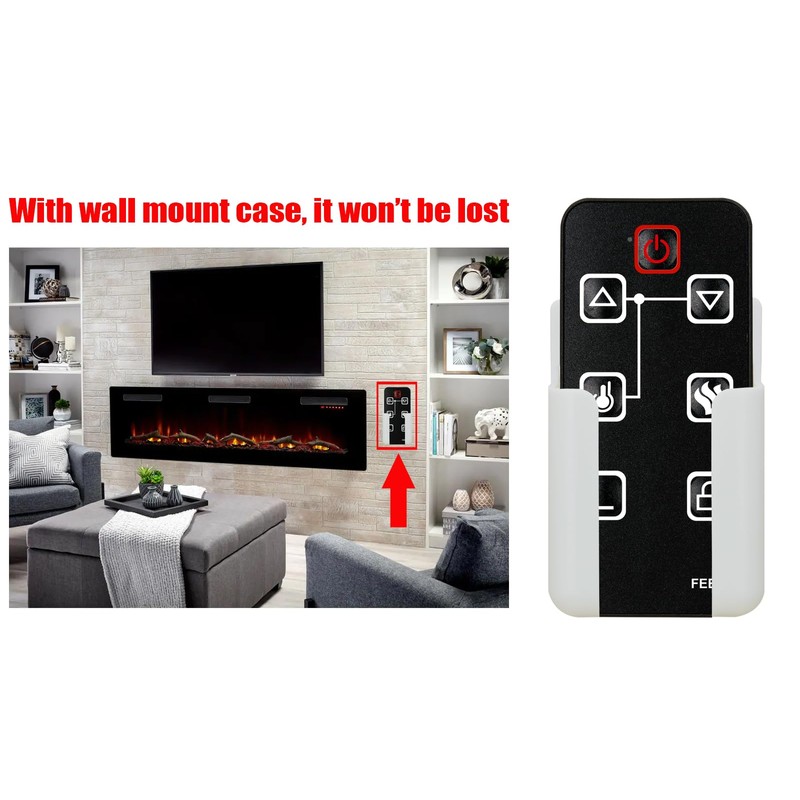 Replacement for FEBO Flame Electric Fireplace Remote Control ZHS-30-A 13IN-30-054