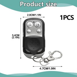 2Pcs 433MHz Garage Door Remote Control Key Fob, Universal Automatic Gate Remote Control, Wireless Garage Door Opener with 4 Buttons Duplicate, Electric Gate Fob with Key Cover Slide