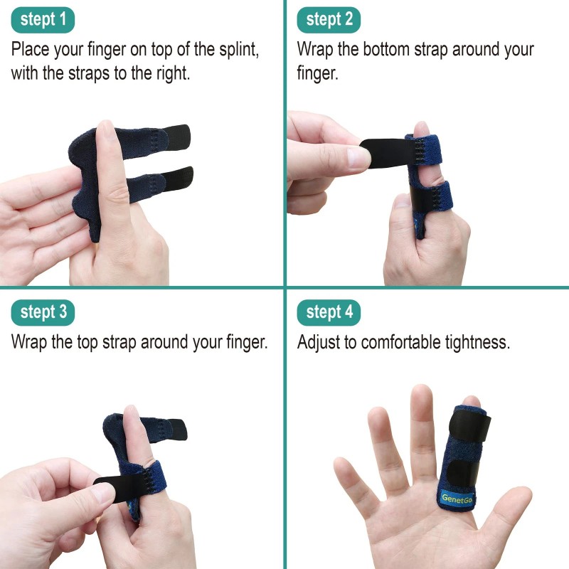 Genetgo Trigger Finger Splint, Mallet Finger Brace For Index, Middle,