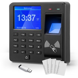 Time Attendance for Small Businesses, Fingerprint Stamp Clock Machine, Fingerprint Capacity 1000, with 5 ID, Stamp Clock Time Attendance Employees, Time Clock Employees for Employees Small Business