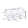 Relaxdays Plastic Tea Box, 6 Compartments, Tea Box with Lid,