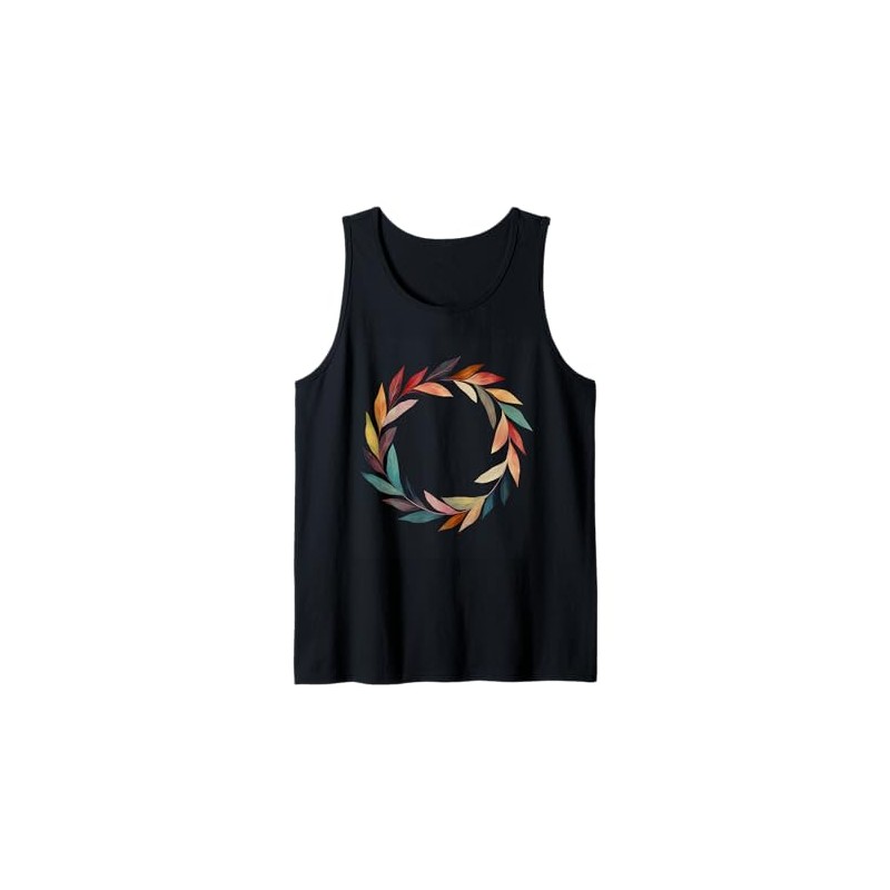 Autumn Leaf Wreath Botanical Circle Tank Top