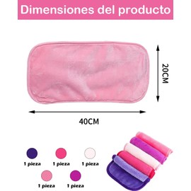 Pads Desmaquillantes Reutilizables, Toallas Desmaquillantes Reutilizables 5 Piezas, para Piel Sensible y Uso Diario, Tamaño 20X40 CM en Franela Suave