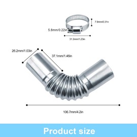 WJUAN Exhaust Pipe Auxiliary Heater, Silver, Pack of 2, Stainless Steel, Auxiliary Heater Exhaust Pipe, with Stainless Steel Clip, Applicability, Auxiliary Heater Exhaust, Suitable Diesel Heaters, Car