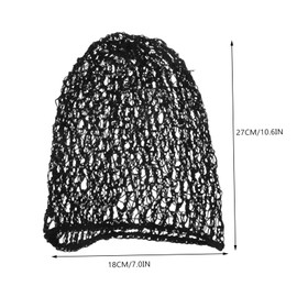 OATIPHO Hair Net Snood Bands Breathable Rayon Crochet Hair Net Cover for Sleeping for Women Stretchy Design for Long Curly Hair Easy to Use Black Color