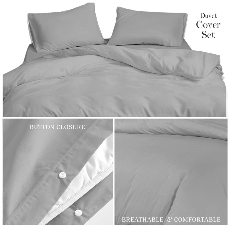 Sapphire Collection Plain Duvet Cover With Pillow Cases Non Iron