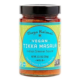 Maya Kaimal Vegan Tikka Masala Simmer Sauce, 12.5 oz, Mild Indian Simmer Sauce with Tomato and Toasted Cumin, Vegan, Gluten Free, and Non-GMO