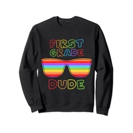 Back To School 1st Grade Dude Sunglasses Pop It Fidget Kids Sweatshirt