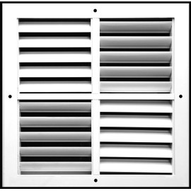 HVAC Premium 12'' w X 12'' h Extruded Aluminum Adjustable Surface Mount Supply Ceiling HVAC Air Grille – Interchangeable: 1-Way