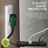 GoGreen Power Inc. (G-16106MSBK-2) 6 Outlet Surge Protector, 6FT Cord,