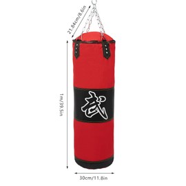 Punching Bag for Adults, PU Heavy Boxing Bag Set, Unfilled Heavy Punching Bag (1m Red)