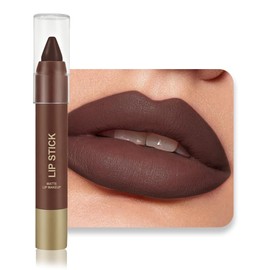 BINGBRUSH 2-in-1 Matte Lipstick & Lip Liner Set, Waterproof Long Lasting Makeup, All Skin Types (06#Midnight Mocha, 1 Count (Pack of 1))