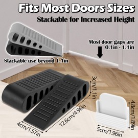 4 Pack Door Stoppers for Bottom of Door,Door Holder to Keep Door Open,Wedge with Holder Rubber Door Stops Non-Slip for Home Office School