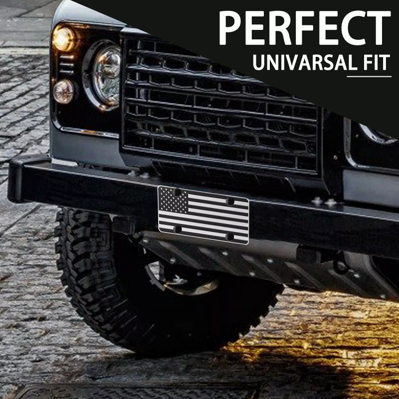 VEHITO American Flag License Plate, Black Front Flag License Plates