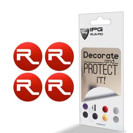 IPG for Ford Ranger Center Caps for Rims Overlay Wheel Tire R Letter Decals Exterior Accessories (Logo: 3.43x5cm / Center Cap: 6.5cm) Inner or Outer Stickers (4 Units) (Red Pearl, Outer Logo)