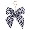 Black And White Leopard Keychain Cute Bow Keychain Charm for