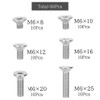 XSAJU Hex Socket Head Bolt m6 Flat Head Bolt, Countersunk