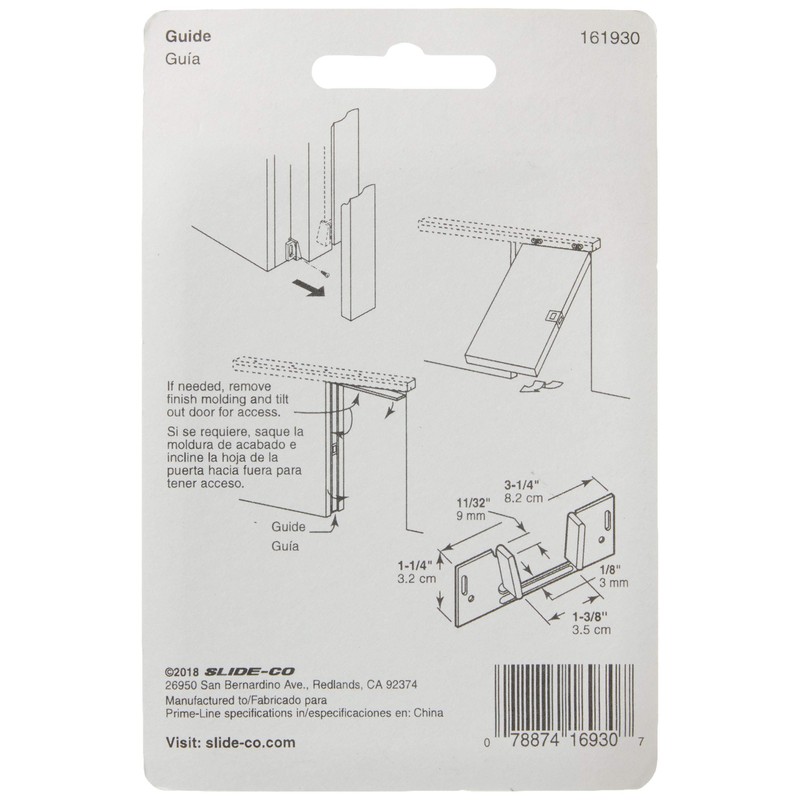 Slide-Co 161930 Universal Design Pocket Door Jamb Guide For 1-3/8-Inch