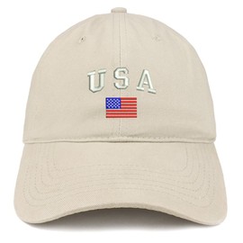Trendy Apparel Shop Bandera Americana y EE. UU. Bordado Papá Sombrero Patriótica Pac, Piedra